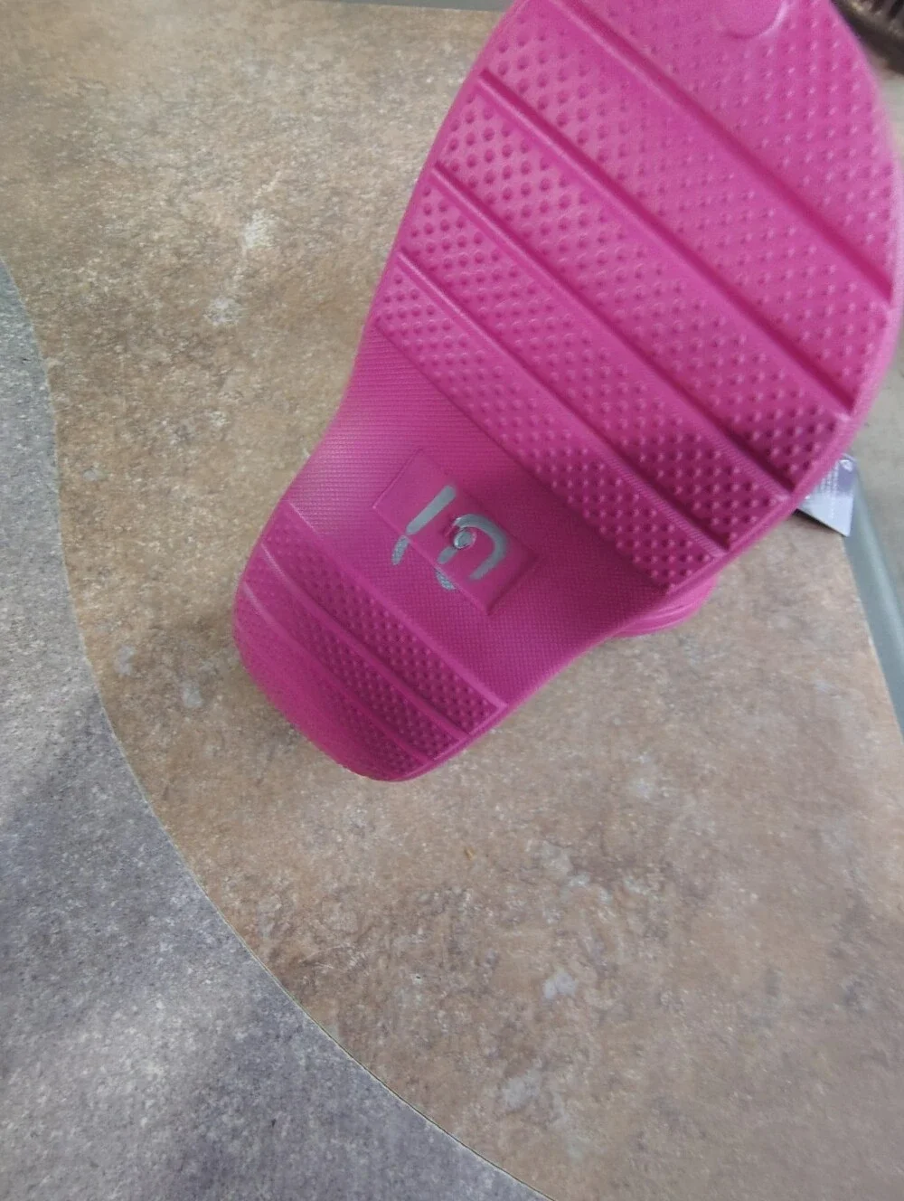 Kids Pink Jeweled Clog Sandals - Decorative Chain and Gems